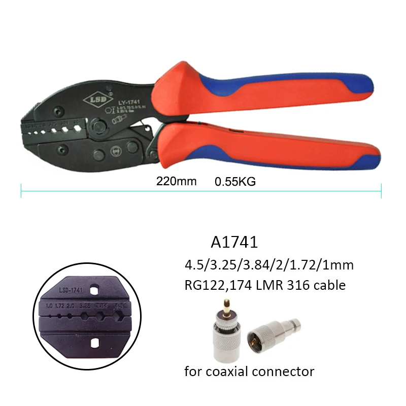 RG316 RG55 RG58 RG59 RG11 Crimping plier coaxial connectors crimping tool fiber optic cable crimp