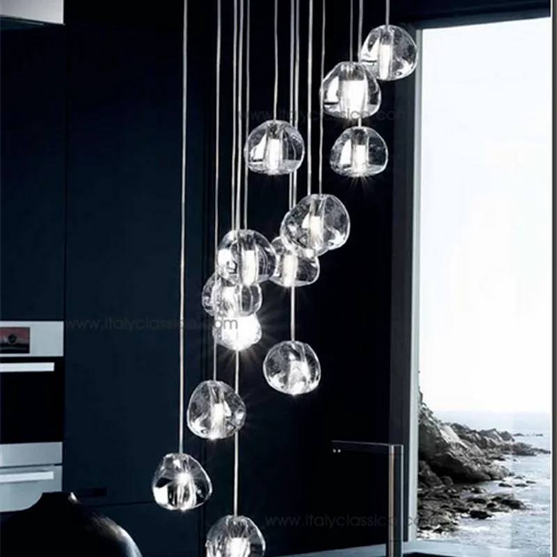 

Modern LED Crystal Chandelier Lighting Large Hotel Restaurant Staircase Chandeliers Hanging Lights Living Room Cristal Lamps