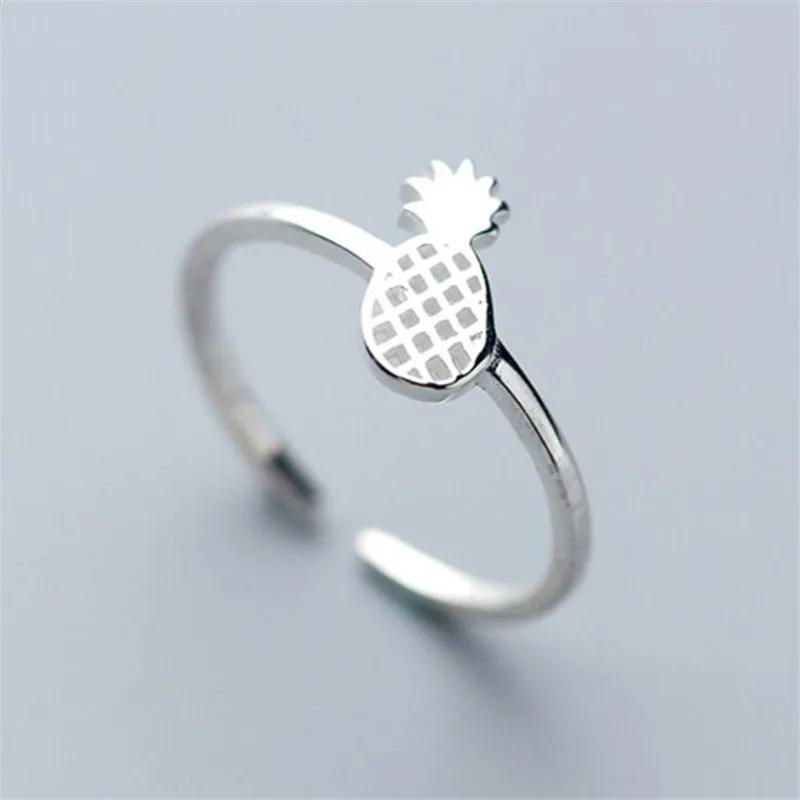 

Simple Forest Sweet Pineapple 925 Sterling Silver Jewelry Personality Temperament Fruit Popular Opening Rings TYB505