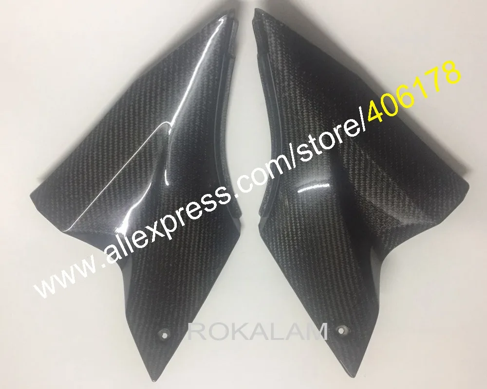 Hot Sales,2 x Carbon Fiber Tank Side Covers Panels Fairing For Kawasaki ZX-10R 2006 2007 ZX10R 06 07 ZX Tank Side Cover Panel