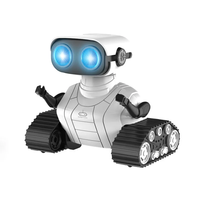 Fernbedienungsroboter mit LED-Licht, Musik abspielen, USB-Lade-Track-Modus, L12,6 cm, Geschenke für Kinder