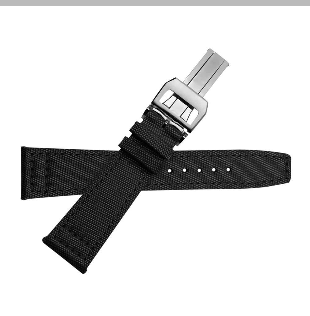 20mm 21mm 22mm Nylon Canvas Fabric Watch Band Strap Folding Clasp Belts Wristwatch Strap