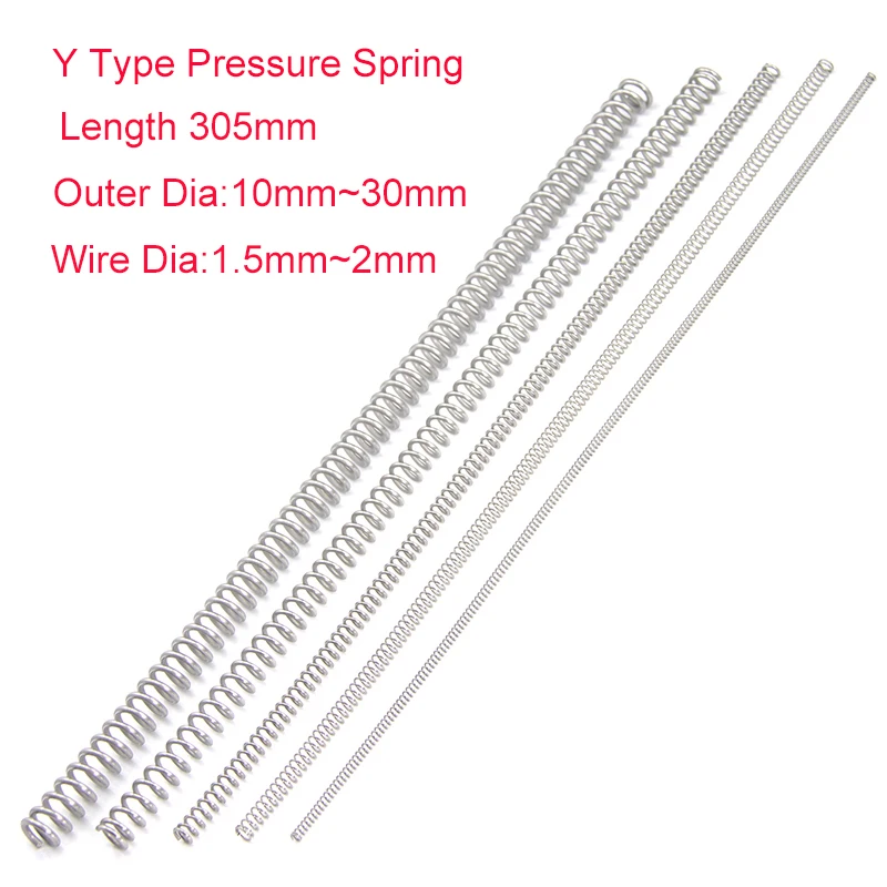 

1/3/5PCS Y Type Pressure Spring 304 Stainless Steel Spring Wire Diameter 1.5mm 2mm Outer Diameter 10-30mm Length 305mm Lamps