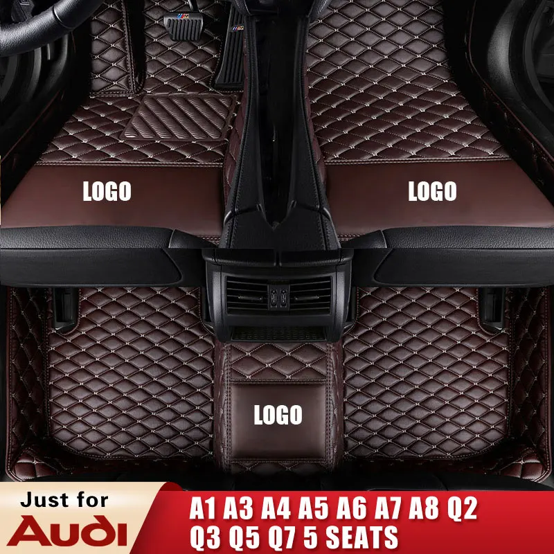 

Custom leather waterprof Car Floor Mats For Audi A6 2000-2017 2018 2019 2020 foot Pads auto carpets accessories styling foot mat