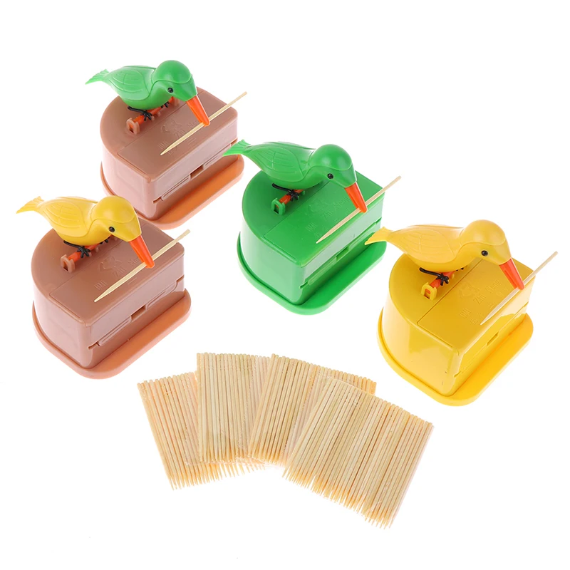 1PCS Toothpick Holder Dispenser Cute Bird Toothpick Dispenser Gag Gift Cleaning Teeth Table Decoration Toothpick Box