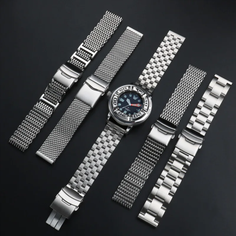 Stainless Steel  Lug Connection Head Modified Watchband for Citizen BJ8050 BJ8050-08E Small Monster Strap Bracele Watch Band