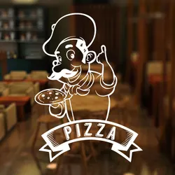 Pizza Pizzeria Logo Cook Sign Window Sticker Vinyl Art Home Decor For Kitchen Italian Restaurant Dinning Room Wall Decals 4130