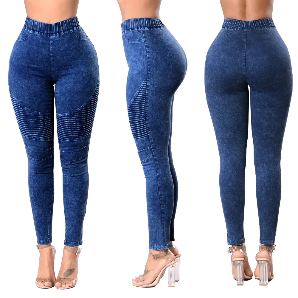 2020 Hot Sale Woman High Waist Slim Lifting Hip Jeans Fashion Skinny Denim Pencil Pants Spring Autumn Woman Clothing XS-2XL