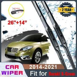 For Suzuki Crossover SX4 S-Cross 2014~2021 Car Front Windscreen Beam Blade Wiper Car Wipers Accessories J Hook U-type 2015 2016