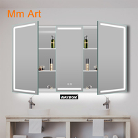 3 Doors Design Makeup Bathroom LED Bathroom Mirror Medicine Cabinet