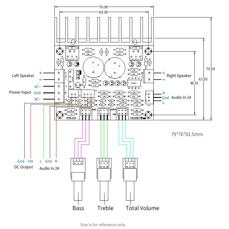 UNISIAN LM1875 Audio-Verstärkerplatine LM1875 2.0-Kanal mit tonverstellbaren Leistungsverstärkern, geeignet für Desktop-Audiosysteme