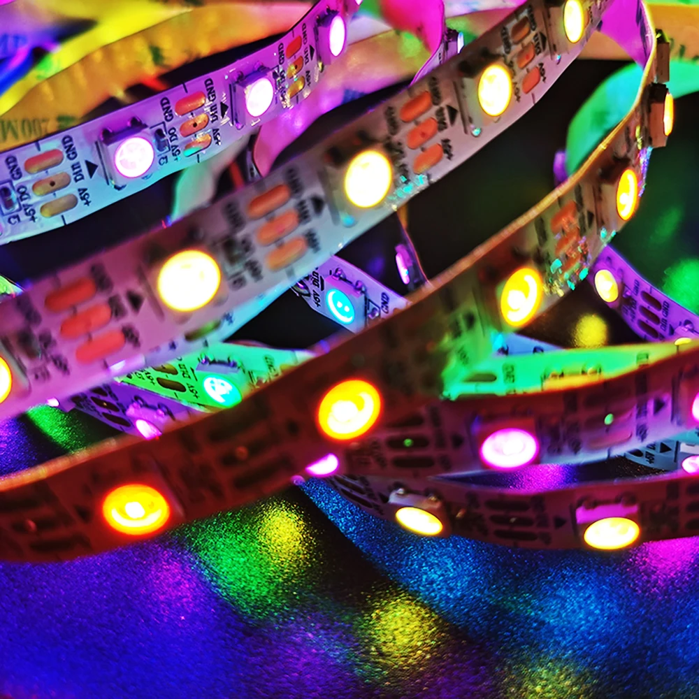 

DC5V WS2812B 5050 RGB Led Strip Light Smart Individually Addressable Tape 6MM 10MM Width PCB IP30 Black/White 60Pixels/M 1-5M