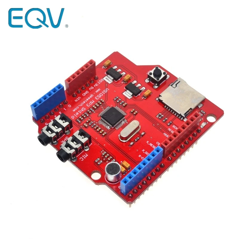 VS1053 VS1053B Stereo Audio MP3 Player Shield Record Decode Development Board Module With TF Card Slot For Arduino UNO R3