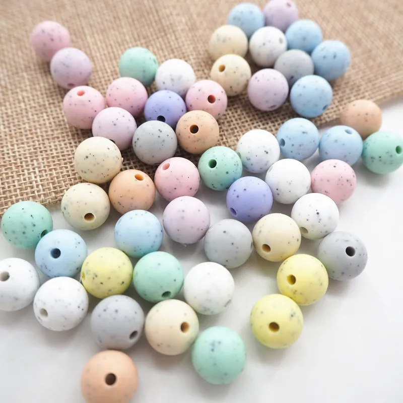 Chengkai 100pcs 12mm 15mm Silicone Beads DIY Baby Pacifier Dummy Teether Chewing Jewelry Sensory Toy Accessories