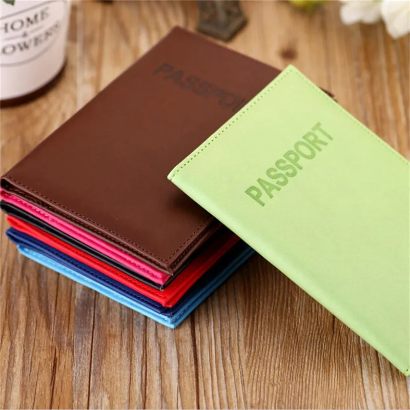 1PC Fashion New PU Women Passport Holder Couple Models Girls Travel Passport Cover Unisex Card Case Man Card Holder Wallet