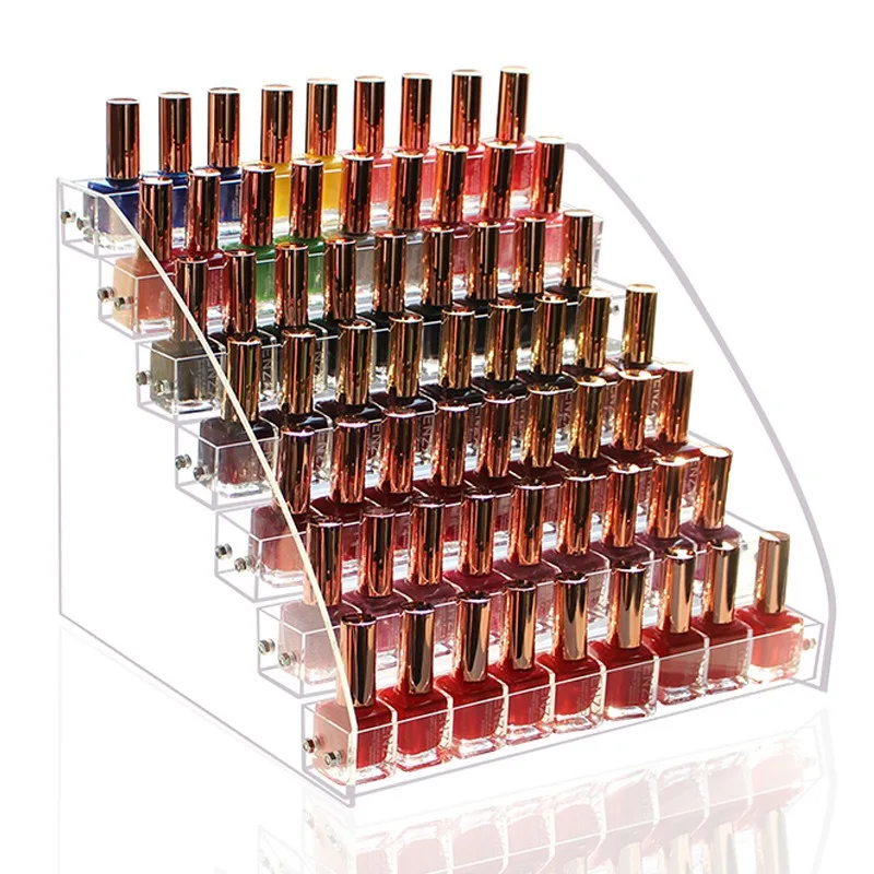 

2-3-4-5-6-7 Layer Acrylic Nail Polish Display Stand For Manicure Cosmetics Jewelry Organizer Holder Clear Acrylic Makeup Box