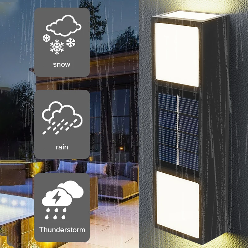 Applique murale LED solaire imperméable, éclairage d'extérieur, luminaire de décoration, idéal pour un jardin, une Villa ou une clôture