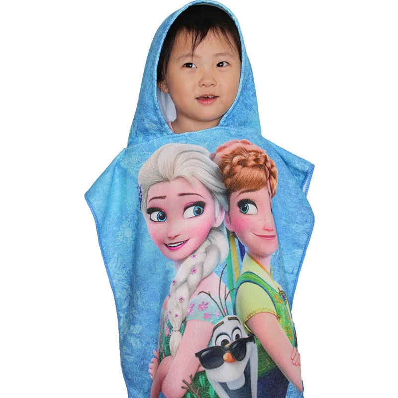 Cartoon Disney Mickey Minnie Frozen Spiderman Children Bath Towel Baby Soft Beach Cloak Towels Snow White Princess Cotton New