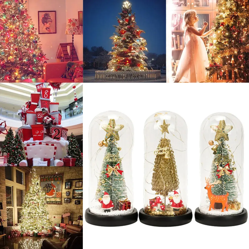 Albero di natale copertura in vetro LED luce sfera di cristallo regalo di natale copertura in vetro decorazioni natalizie per la casa