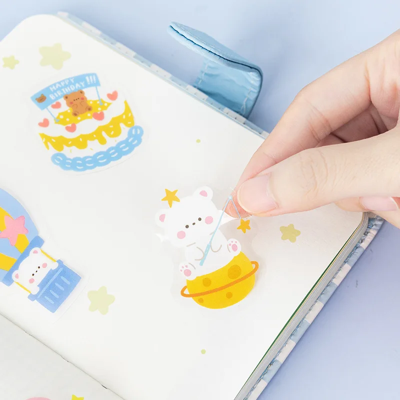 SKYSONIC Kawaii 40pcs/pack Bear&Rabbit Stickers Scrapbooking INS Korean 4 Styles Sticker Label Children Stationery Supplies