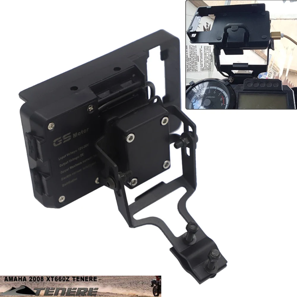 

Motorcycle Mobile Phone GPS Stand Holder Plate Mounting Bracket USB Charging For Yamaha Tenere 660 TENERE 660 XT660Z XT 660 Z