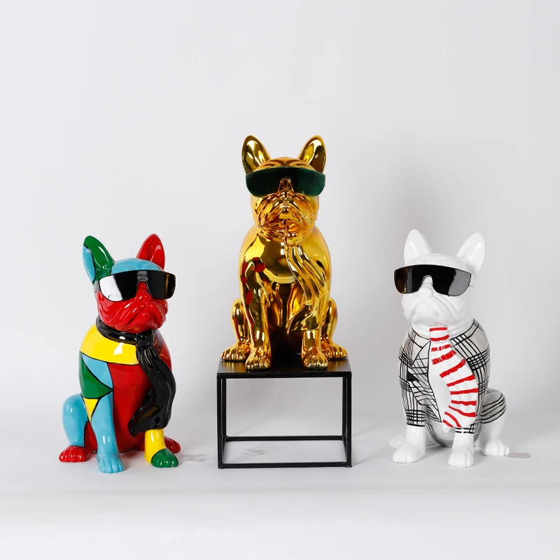 Mgt-Nordic style glass fiber reinforced plastic, electroplating color puppy, home decor, living room, company Art accessories