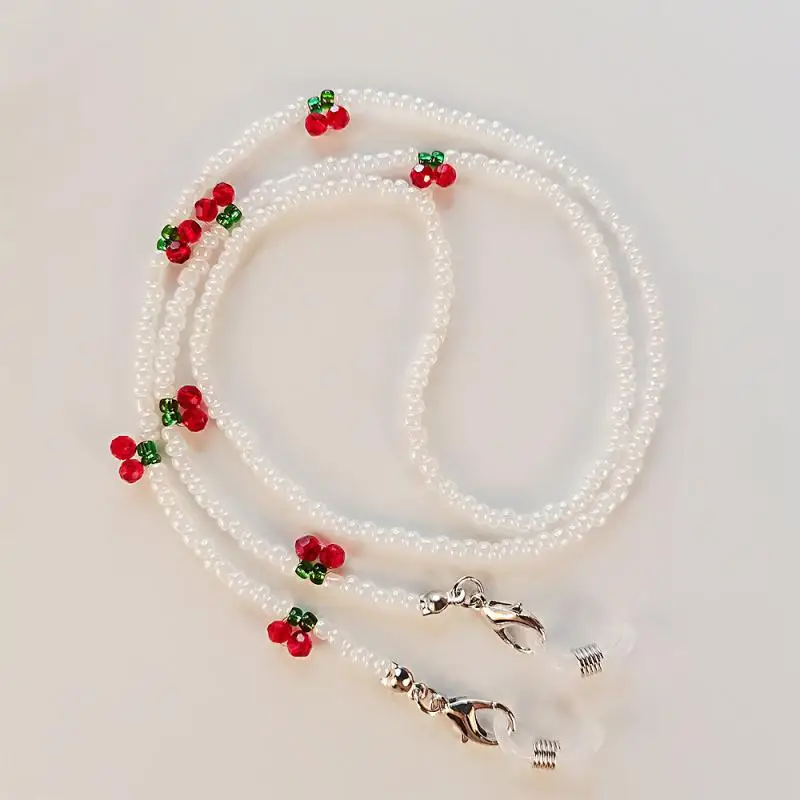 1/5PCS Glasses Chain Fashionable Minimalist Mask Accessory Versatile Mask Holder Accessory High Demand Cherry Rice Bead