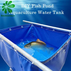 1x1x0.6/0.9m DIY Aquaculture Fish Tank 500G Plastic Tarpaulin Greenhouse Fish Pond Crayfish Koi Culture Child Swimming Pool