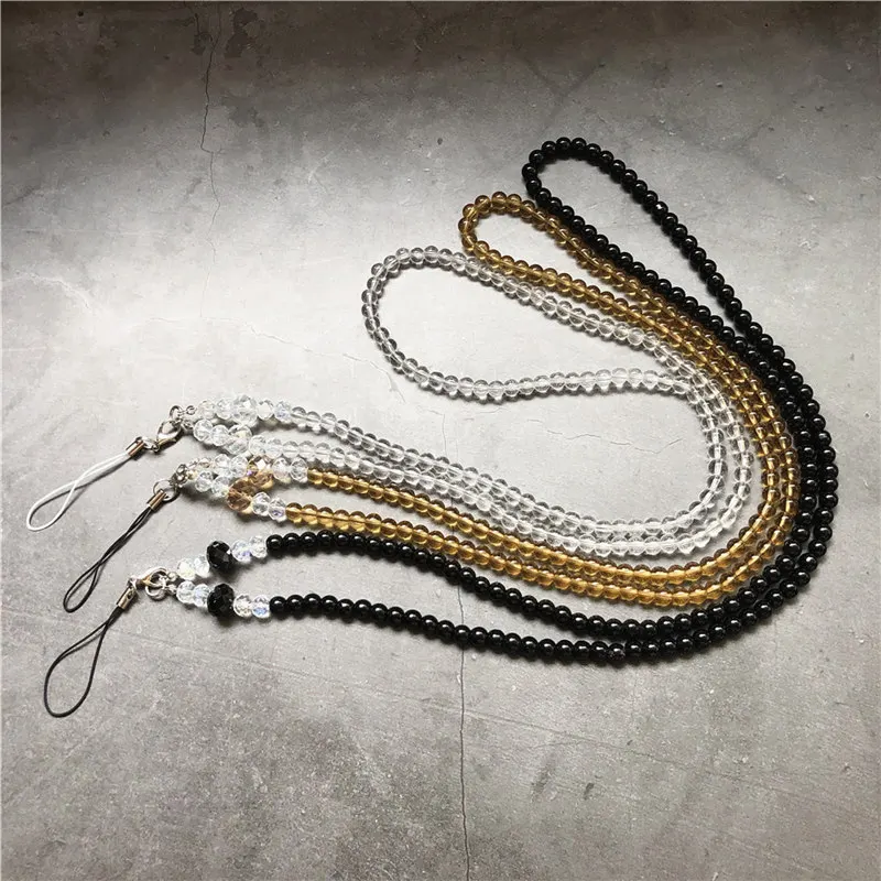 Bling Artificial Crystal Neck Necklace Strap Lanyard U Disk Work Card Mobile Cell Phone Chain Straps Keychain Phone Hang Rope