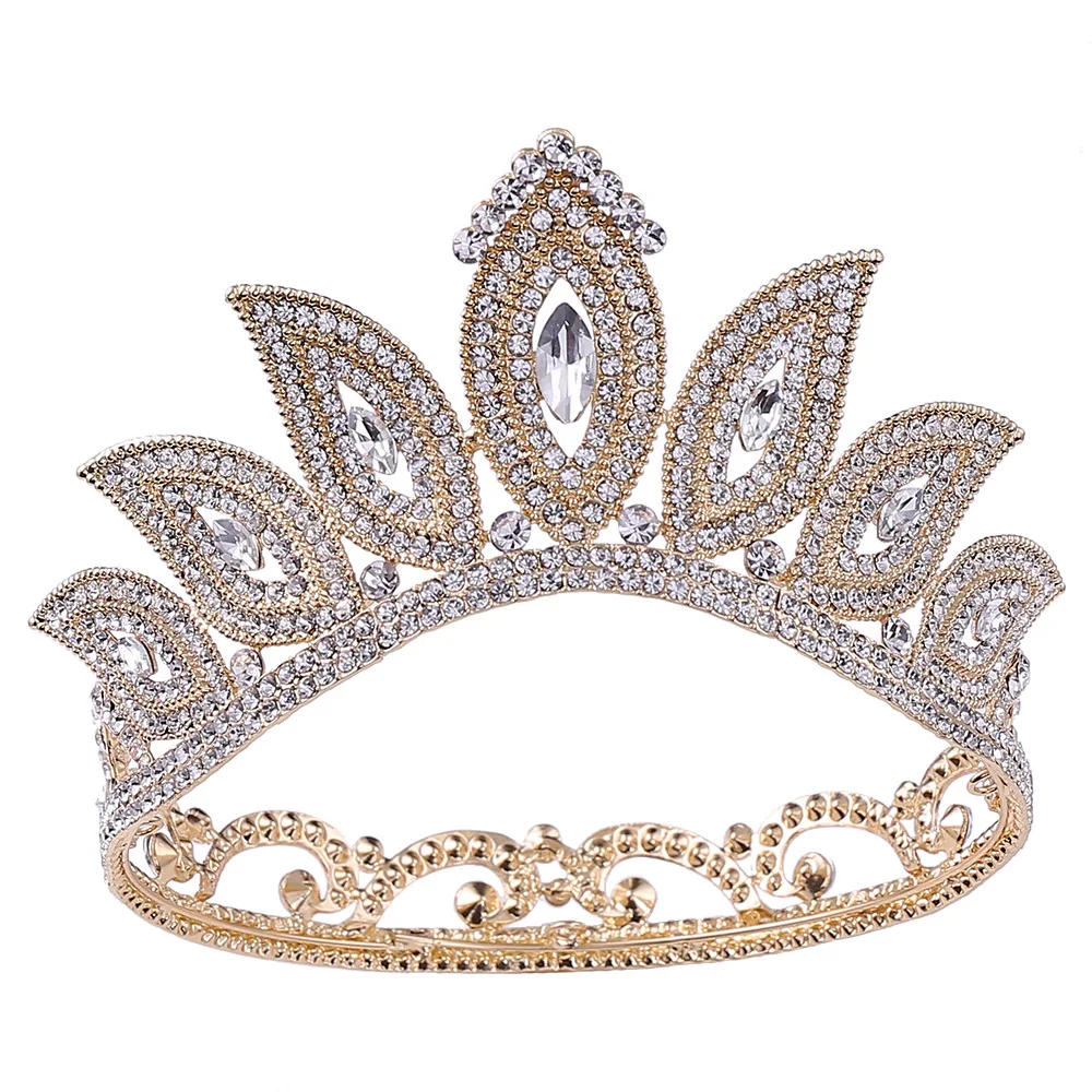 Luxury Crown Tiaras Beauty European and American Wedding Headdress Hair Accessories Magic Baroque Rhinestone Bride Round Crown