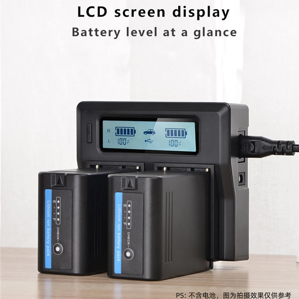 LCD Dual Fast Charger for Sony BP-U65 BP-U60 BP-U90 BP-U30 BC-U1 PXW-FS5 FS5K FS5M2 PXW-FS7 PXW-FS7K PXW-FS7M2 PXW-FS7M2K PXW-X1