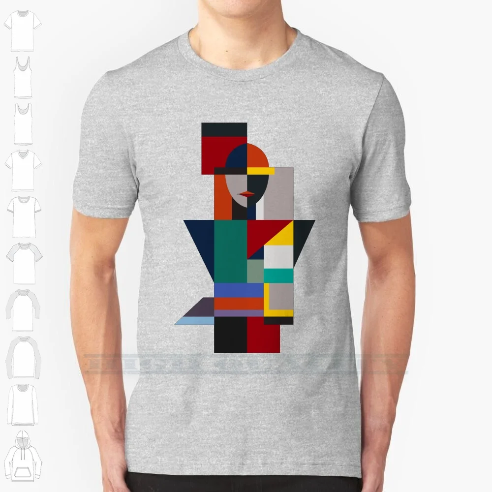 Nameless Woman 100% Cotton T Shirt Woman Constructivism Avant Garde Colorful Mystery Outstanding Timless Interiors Fashion