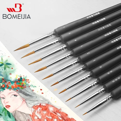 Juego de 10 pinceles de pintura en miniatura con mango ergonómico para pintura acrílica, pintura para adultos por números