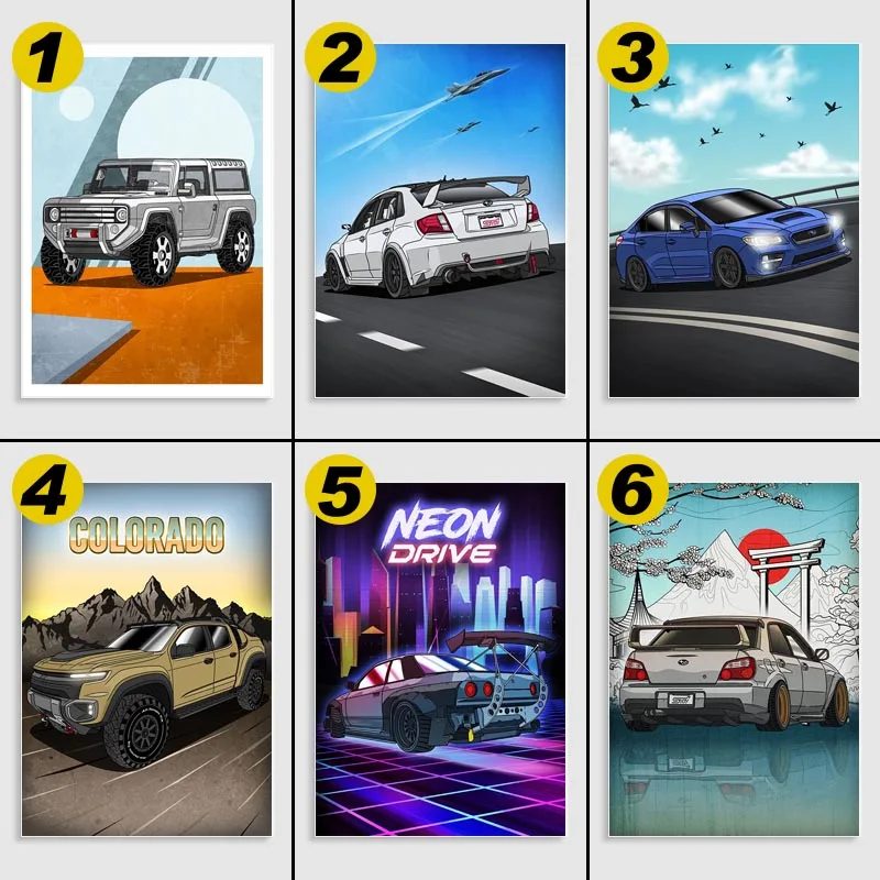 

Canvas Painting Tokyo Street Racing Fast Truck Posters and Prints Wall Art Picture for Living Room Decor No Frame