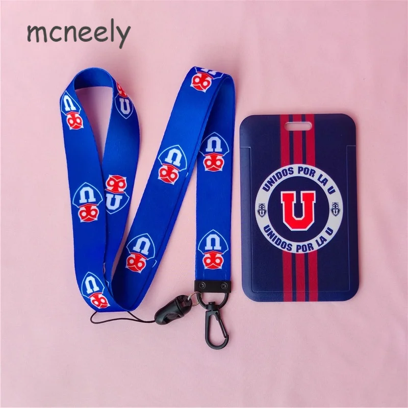 Chile Universidad de Football Club Series Name Card Covers ID Card Holder Students Bus Card Case Lanyard Identity Badge