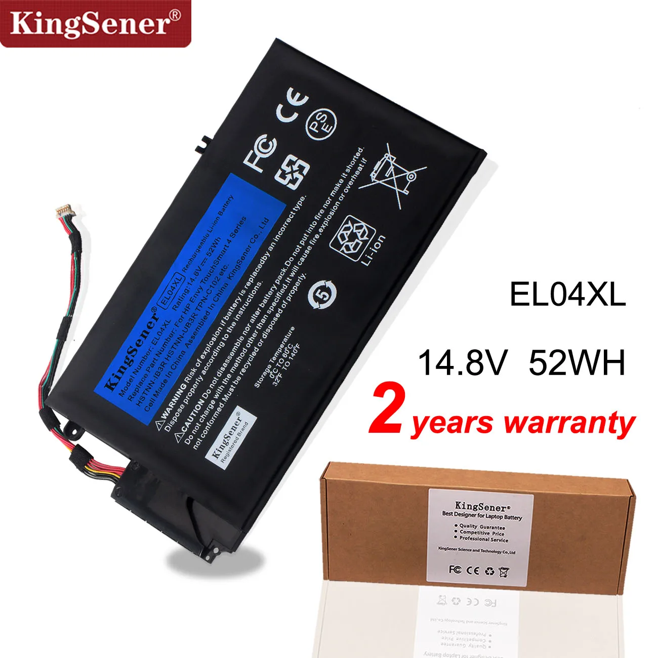 

KingSener EL04XL Laptop Battery For ENVY 4-1126TU 4-1102xx 4-1007TX 4-1130U 4-1218TU HSTNN-UB3R HSTNN-IB3R 681949-001 681879-171