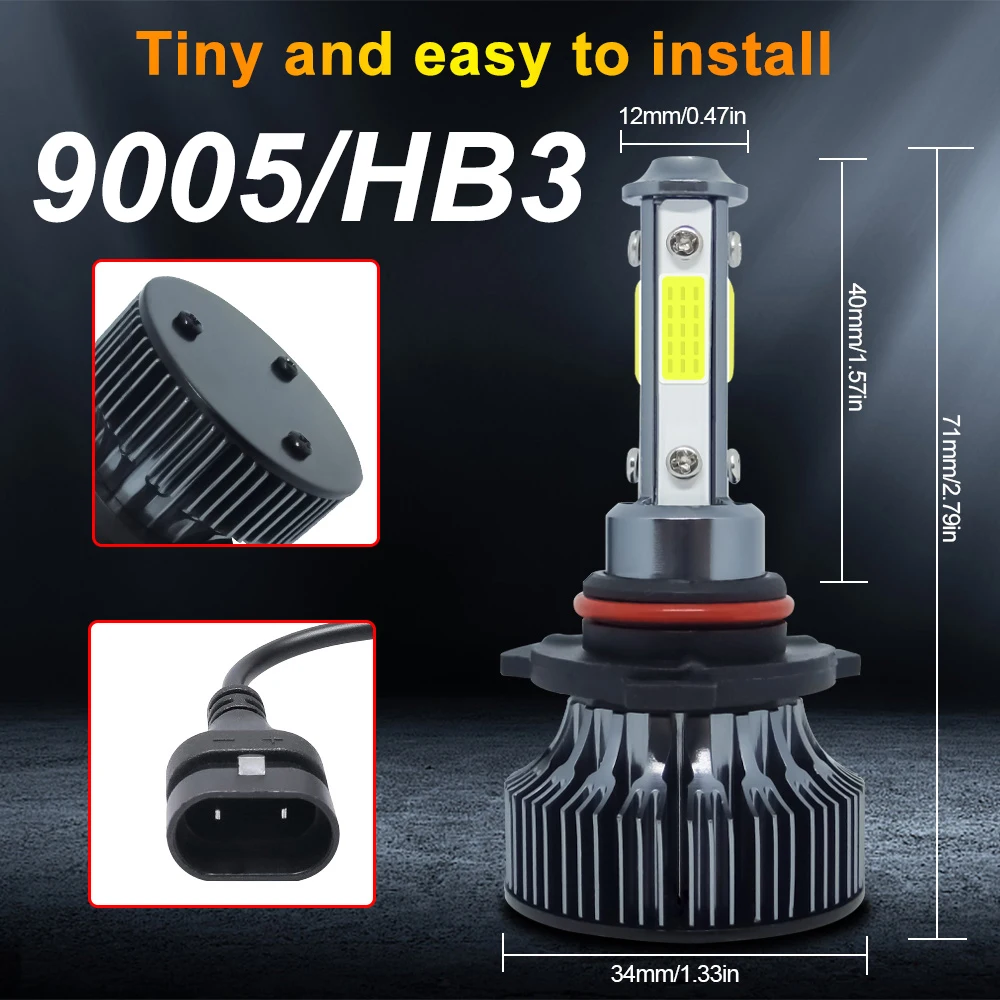 2pcs Car Lights H11 LED H7 10000LM H8 LED Lamp for Car Headlight Bulbs 9005 9006 HB3 HB4 H7 Mini LED Bulbs 12V 24V 6000K White