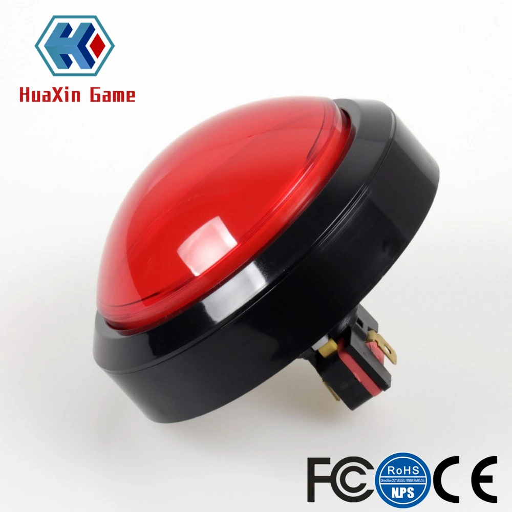 2PCS / Lot 12V 100mm Big Dome Convex Type LED Lit Illuminated Push Buttons For Arcade Machine Video Games Parts