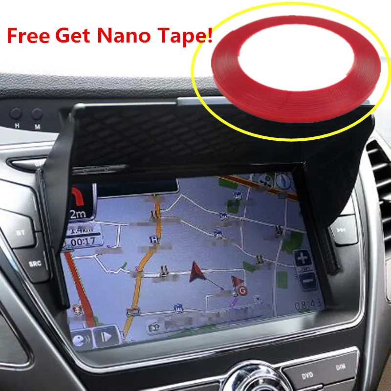 1PC 5.5'' 6'' 7'' 8'' 9'' Car GPS Navigation Display Sun Visor Sunshade Barrier Hood Self-adhesive Universal