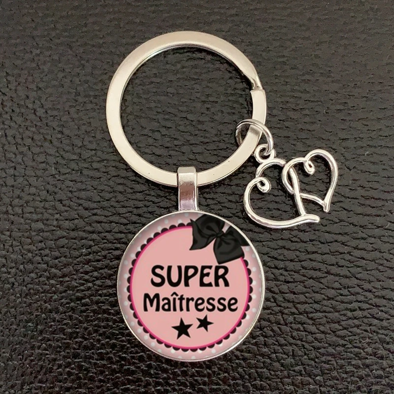 2020 / Teacher Thank You Text Keychain, Love Pendant Glass Pendant Keychain, High Quality Car Bag Keychain, Teacher\'s Day Gift