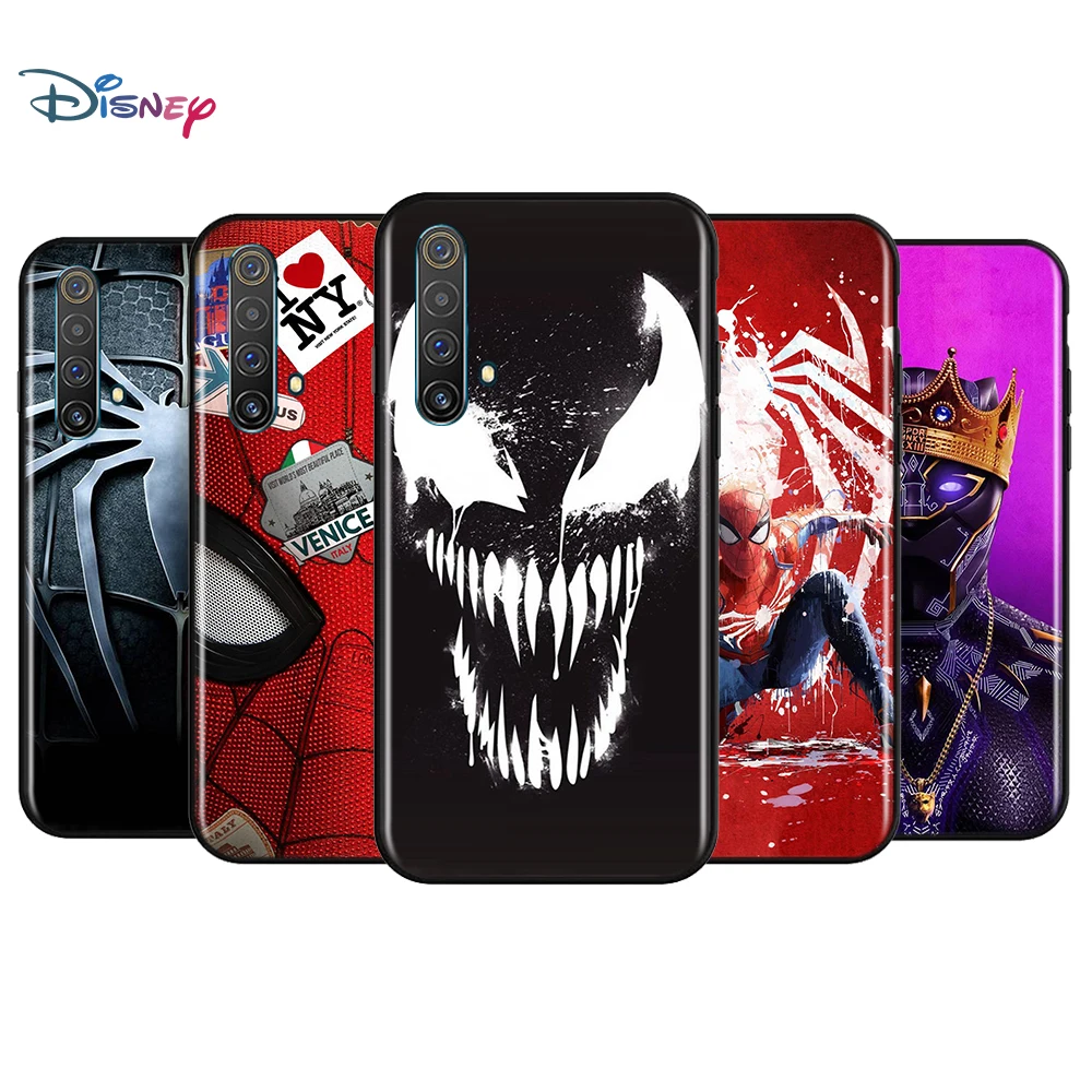  Marvel Venom Spiderman For OPPO Realme GT Neo Master Edition 9i 8 7 Pro C21S Narzo 30 Soft Black Phone Case Fundas Cover