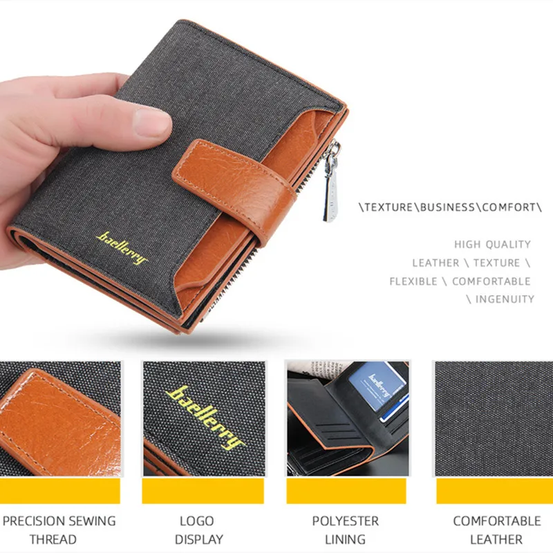 2024 New Short Wallet Canvas Buckle Vertical Coin Purse Korean Fashion Multi-card Card Holder Wallet