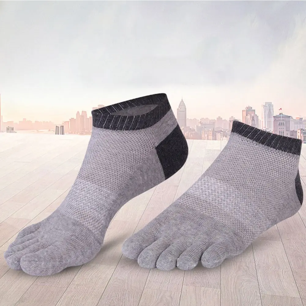 1Pair Fashion Five-Finger Men Socks Cotton Finger Breathable Five Toe Socks Pure Anti-slip Sports Sock Ankle Socks