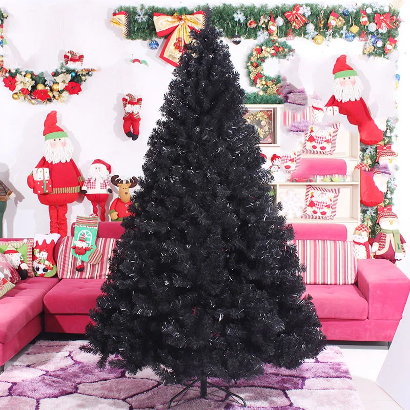 

New Year 2022 180cm 210cm 240cm Black Large Artificial Christmas Tree Home Decor Decoration Simulation Decoration Nordic Gifts