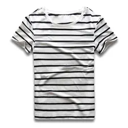 Striped T-Shirt Men Stripes Top Tees Male Fashion Short Sleeve Blue Red White Black Costume Cosplay Party