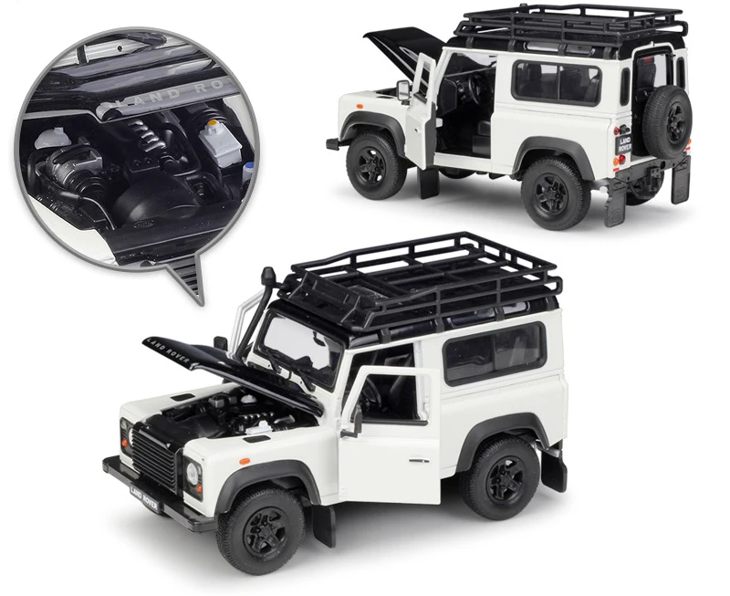 Welly liga modelo carro 1:24 escala diecast carro simulador land rover defender fora de estrada metal classictoy carro para o miúdo presente coleção