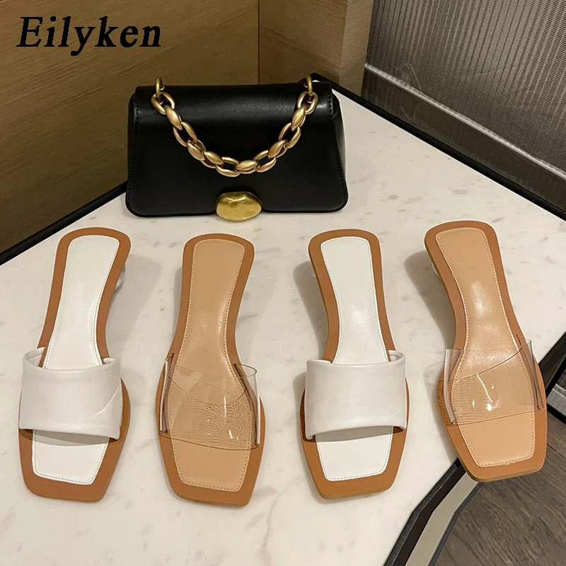 Eilyken 2024 New Women Slipper Crystal Round Ball Heels Sandal Summer Outdoor Beach Peep Toe Slides Ladies Flip Flops Shoes