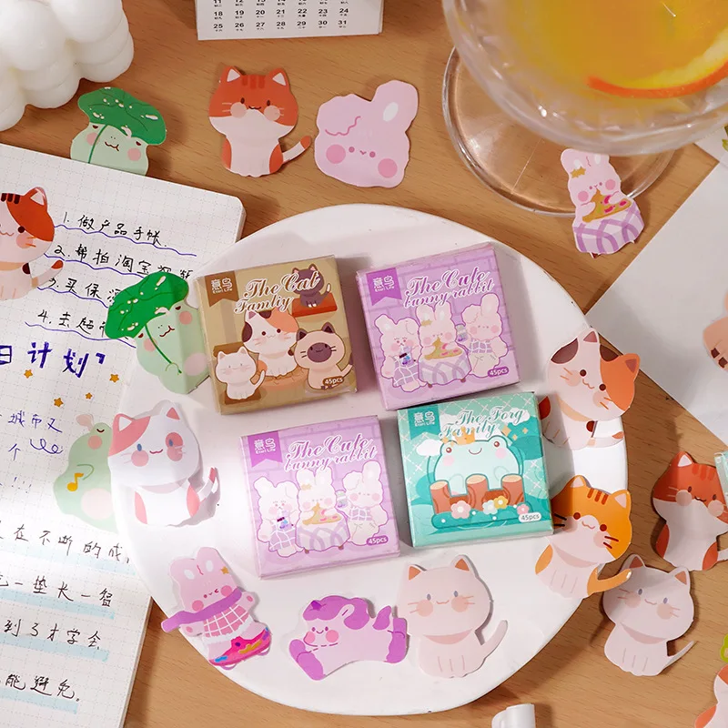 

45Pcs/Pack Kawaii Cute Rabbit Frog Cat Thank You Stickers Album Diary Scrapbooking Label School Supplies n972