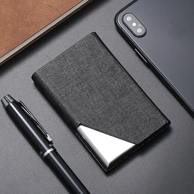 Luksusowy portfel ze skóry PU identyfikator firmy etui na karty kredytowe dla kobiet mężczyzn moda marka metalowe aluminiowe etui na karty