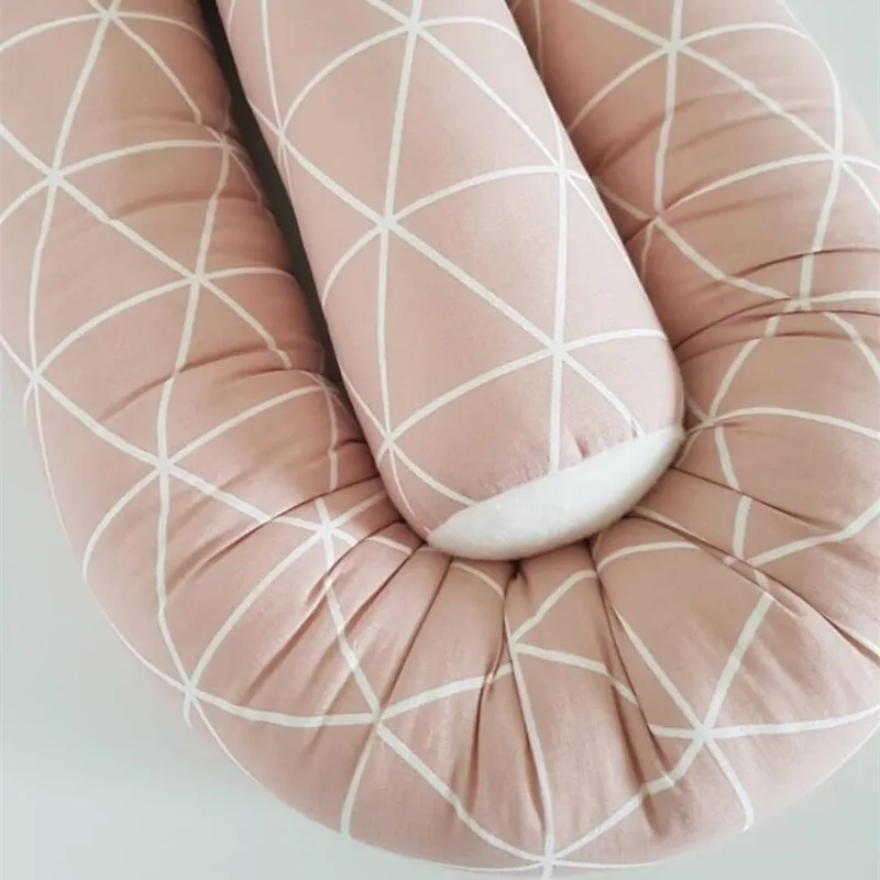 Parachoques de cama hecho a mano para bebé recién nacido, cojín largo de algodón relleno, cama de cuna, decoración protectora, 200CM